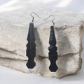 Pegs wooden black earrings