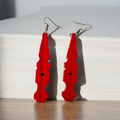 Pegs wooden red earrings